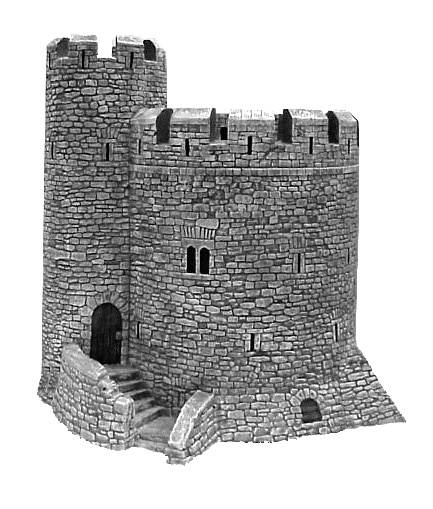 Hudson & Allen Studios 25mm Scale Model Medieval Keep for Tabletop Miniature Wargames