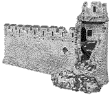 Hudson & Allen 25mm Scale Model Medieval Castle Breached Wall Tower for Tabletop Miniature Wargames
