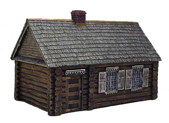 Hudson & Allen 25mm Scale Model Log Cabin Village Building #3 for Tabletop Miniature Wargames