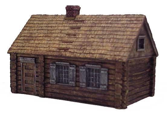 Hudson & Allen 25mm Scale Model Log Cabin Village Building #2 for Tabletop Miniature Wargames