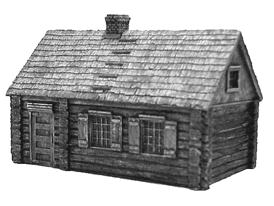 Hudson & Allen Studio 25mm Scale Model Log Cabin Village Set Building #2